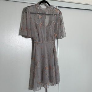 Sheer Flowy Metallic Space Dress